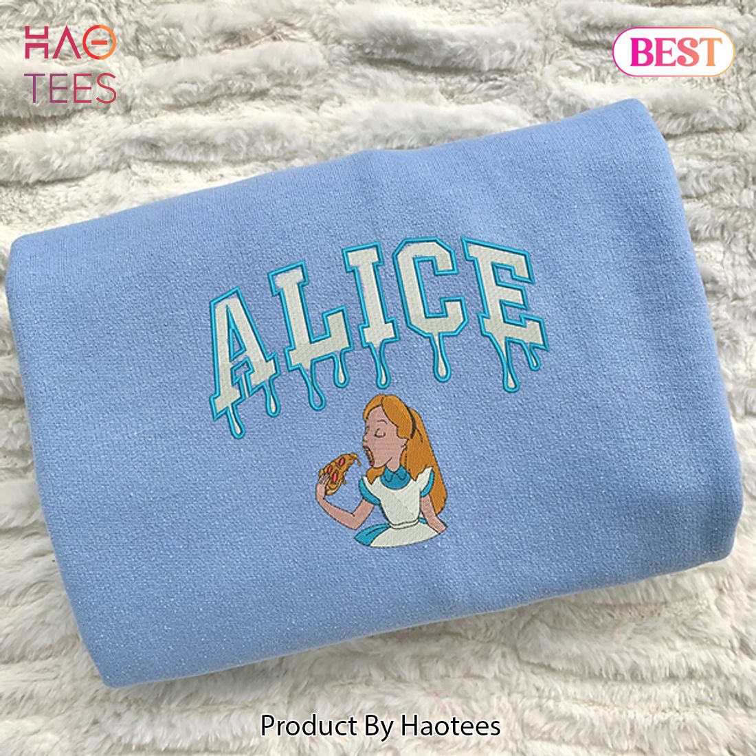 NEW Alice Pizza Melt Embroidered Hoodie, Sweatshirt