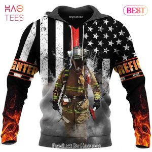 NEW American Flag Fireman Brave Firefighter 3Ded