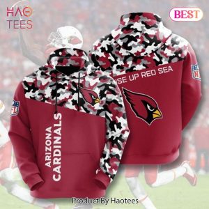 NEW Arizona Cardinals Football Camo Pocket Pullover 3D Hoodie