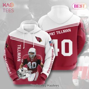 NEW Arizona Cardinals Tillman 40 3D Hoodie Arizona Cardinals Gifts For Dad
