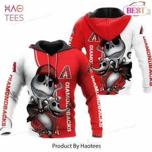 NEW Arizona Diamondbacks Jack Skellington And Zero 3D Hoodie Zipper