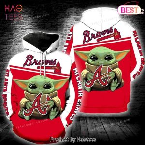 NEW Atlanta Braves Baby Yoda Full Print 3D Hoodie Zipper For Men Women