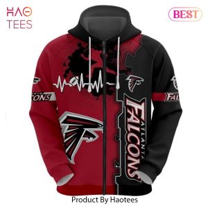 NEW Atlanta Falcons Big Logo Zipper Sweatshirt 3D Hoodie