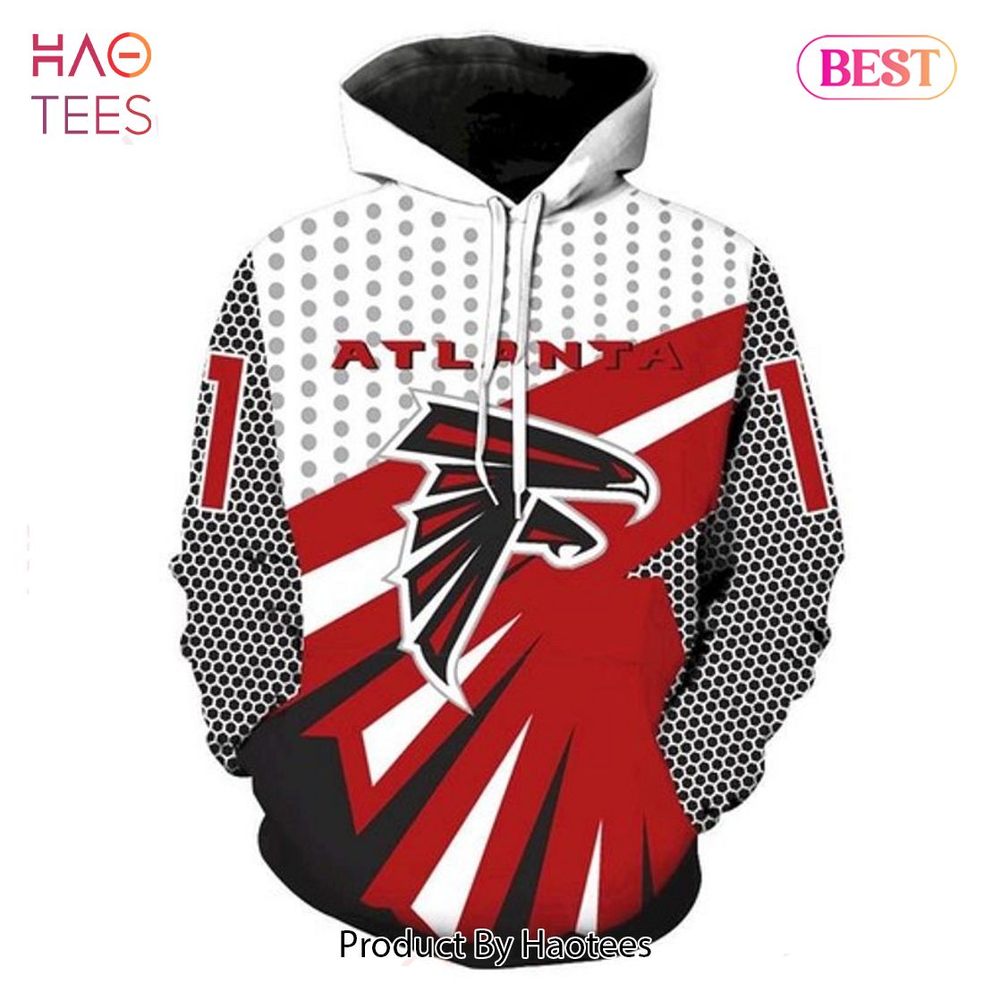 NEW Atlanta Falcons Football White Red 3D Hoodie