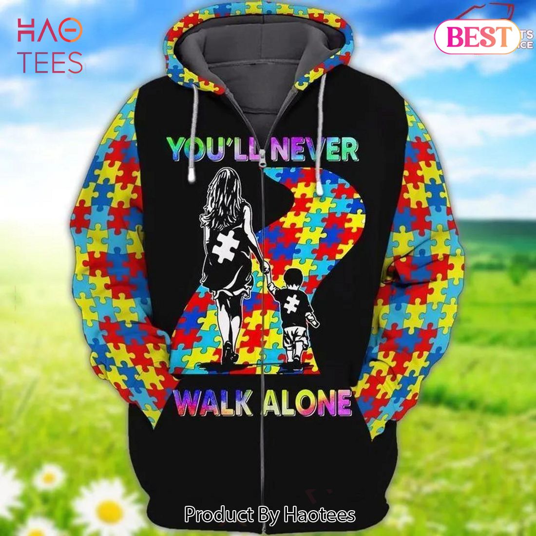 NEW Autism Awareness You Never Walk Alone 3D Hoodie For Men And Women