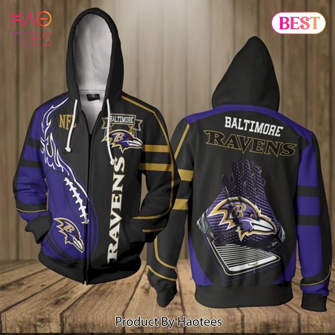 Baltimore Ravens Premium NFL Combo Hoodie For Fans Personalized