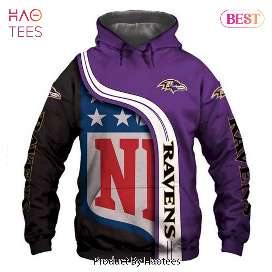 NEW Baltimore Ravens USA Football Full Printing 3D Hoodie