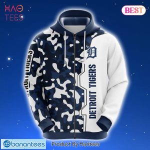 NEW Detroit Tigers MLB Camouflage 3D Hoodie Zip Hoodie