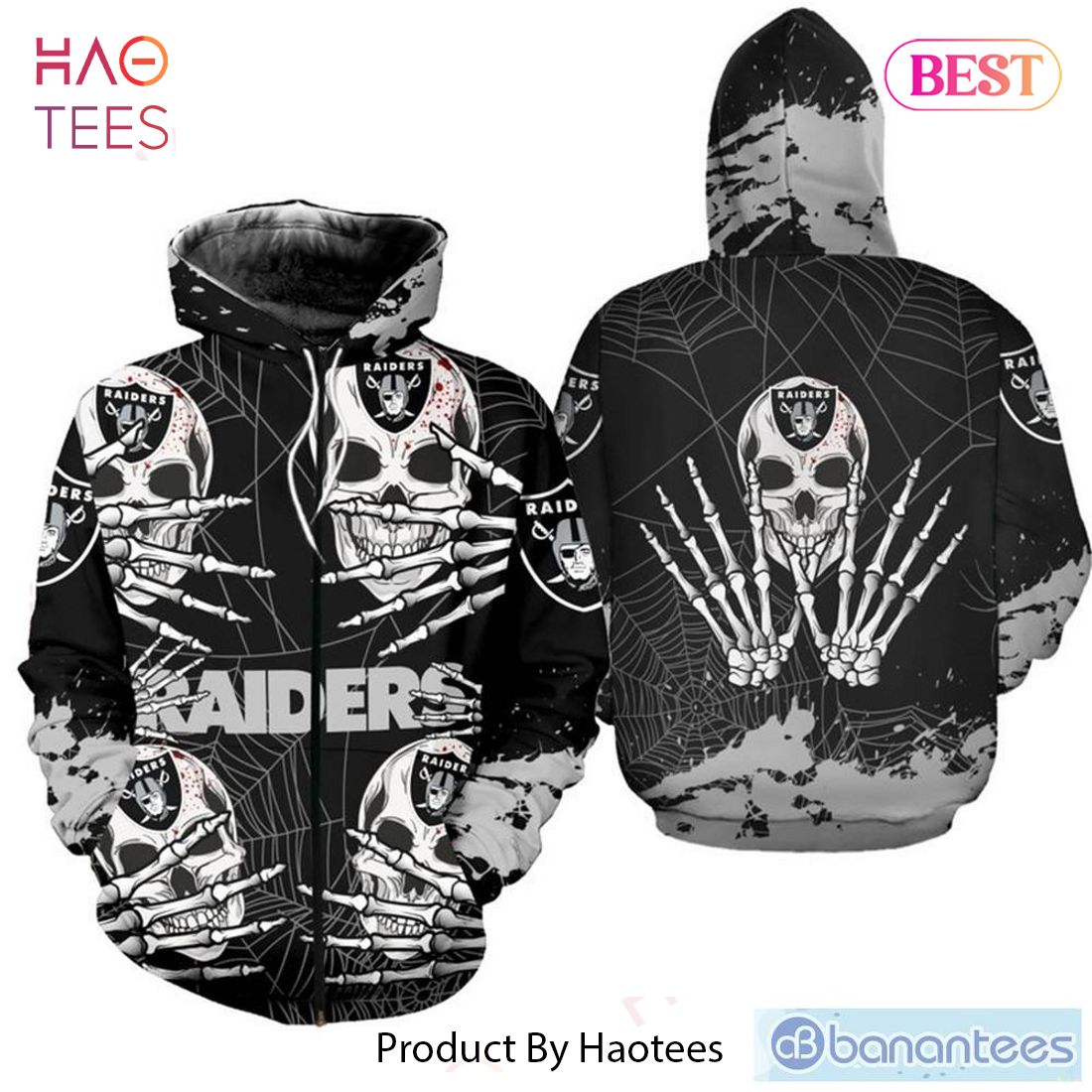 NEW Las Vegas Raiders 3D Hoodie skull for Halloween graphicGift For Mens