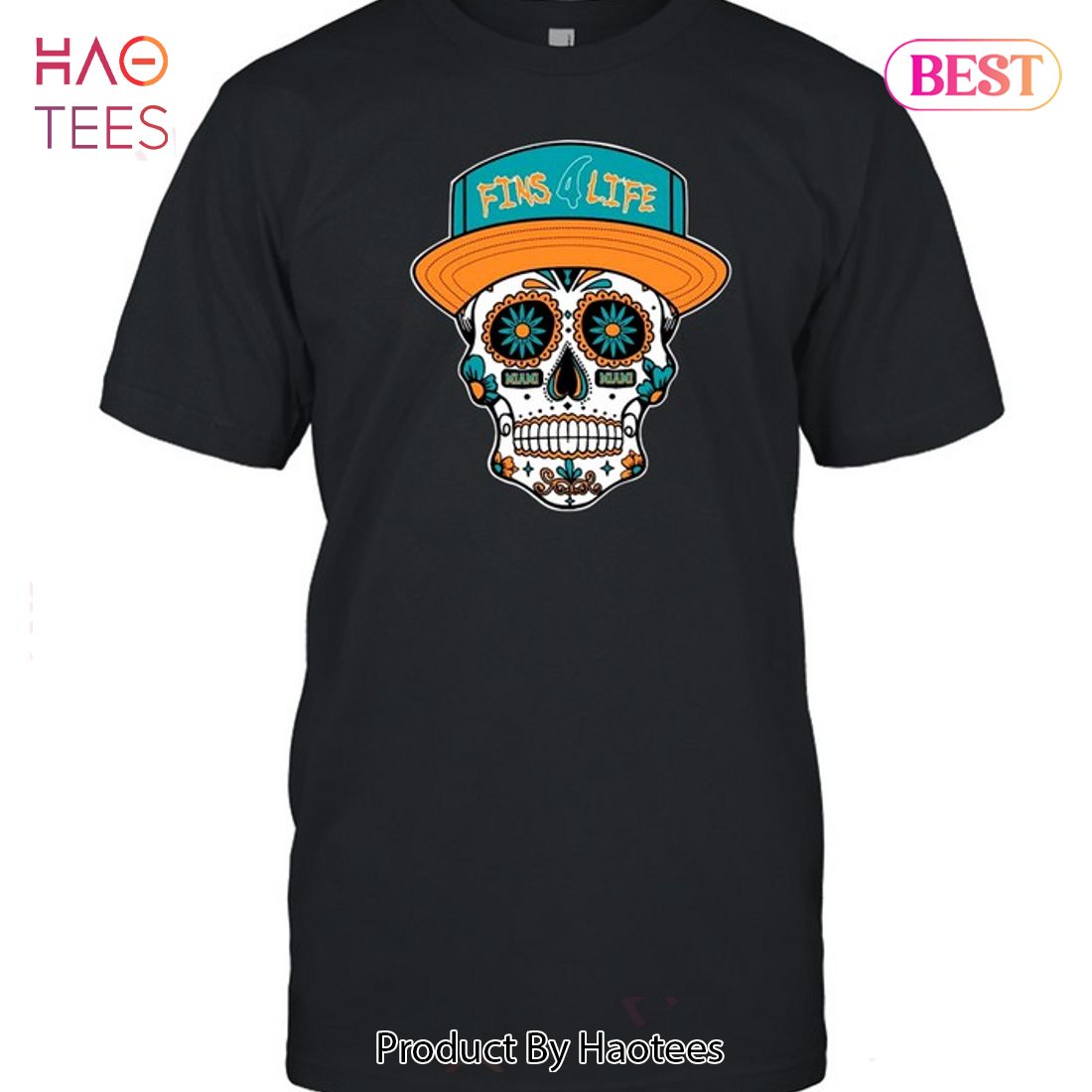 Original Miami Dolphins Fins Life Skull T-shirt,Sweater, Hoodie, And Long  Sleeved, Ladies, Tank Top