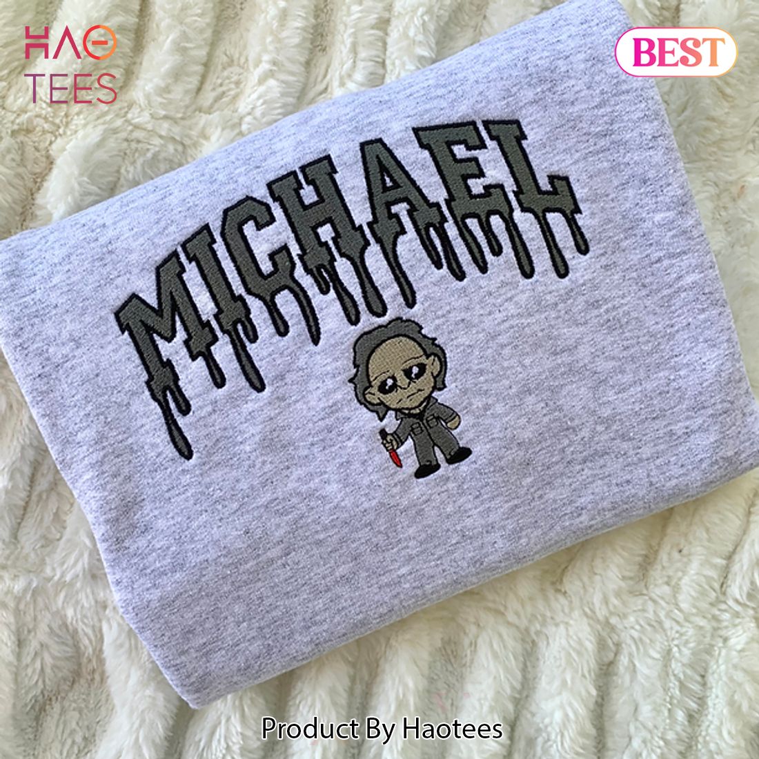 NEW Michael Character Melt Embroidered Hoodie, Sweatshirt