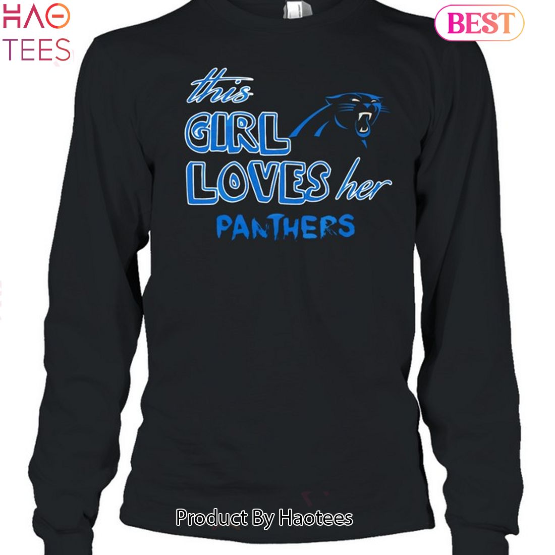 Ladies Carolina Panthers Long Sleeve T-Shirts, Panthers