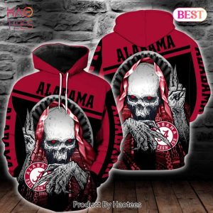 PREMIUM Alabama Crimson Tide Skull Hold Logo Tide 3D Hoodie Alabama Crimson Tide Christmas Gifts