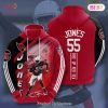 PREMIUM Arizona Cardinals 55 Jones Signature Rise Up Red Sea 3D Hoodie