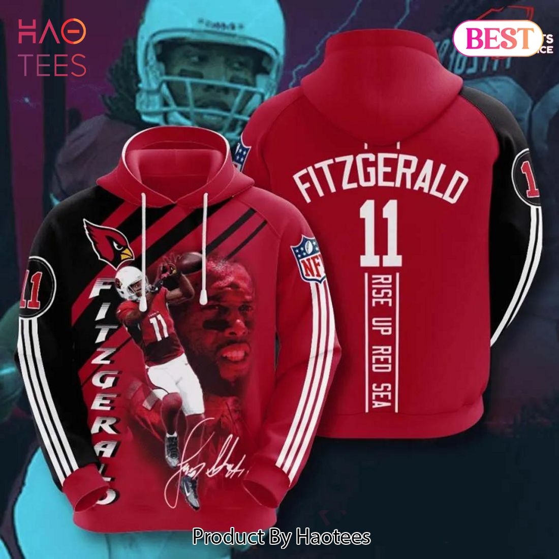PREMIUM Arizona Cardinals Larry Fitzgerald 3D Hoodie, Larry Fitzgerald Fan Gift