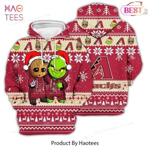 PREMIUM Arizona Diamondbacks Baby Groot And Grinch Best Friends Football American Unisex 3D Hoodie