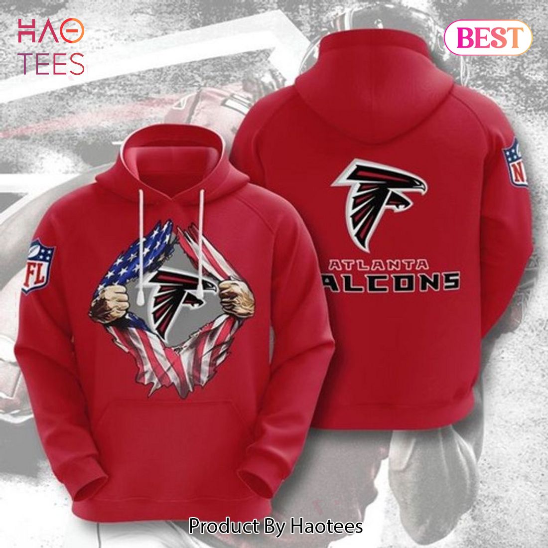 Atlanta Falcons Nfl Football Red Black 3D Hoodie - T-shirts Low Price