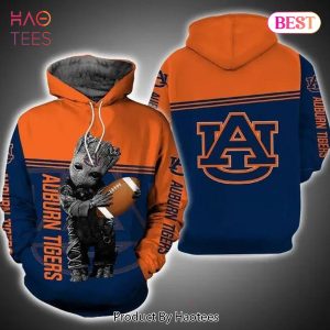 PREMIUM Baby Groot Hug Ball Auburn Tigers 3D Hoodie Auburn Tigers