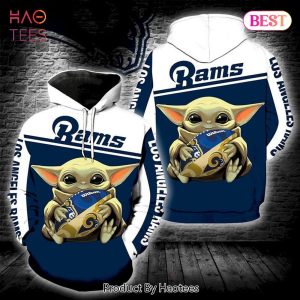 PREMIUM Baby Yoda Los Angeles Rams 3D Hoodie Los Angeles Rams Gift Ideas For Him