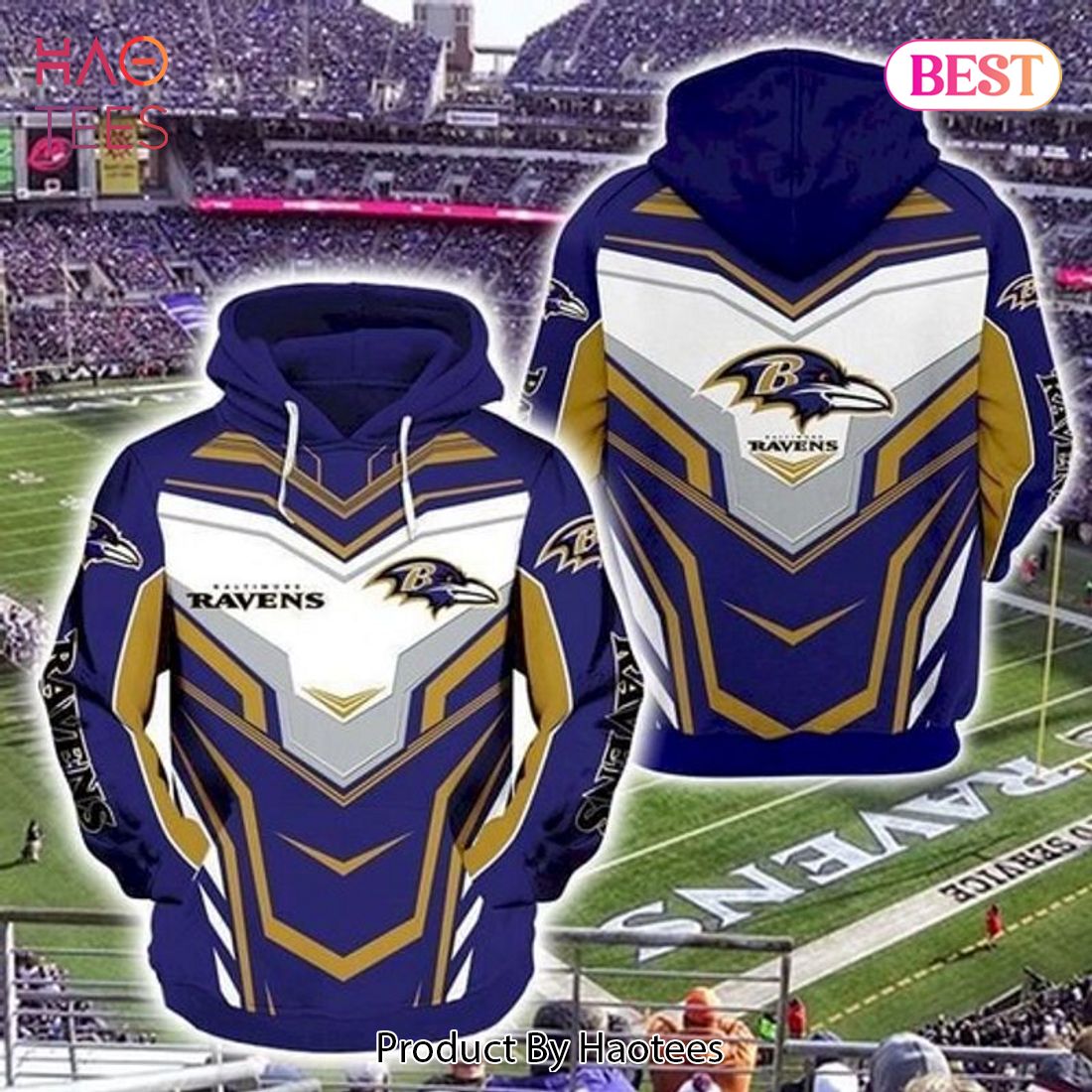 PREMIUM Baltimore Ravens Logo 3D Hoodie Baltimore Ravens NFL Gifts