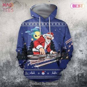 PREMIUM Blue Santa Claus DJ Party Christmas Hoodie 3d