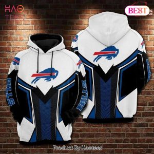 PREMIUM Buffalo Bills White 3D Hoodie Size M 5xl