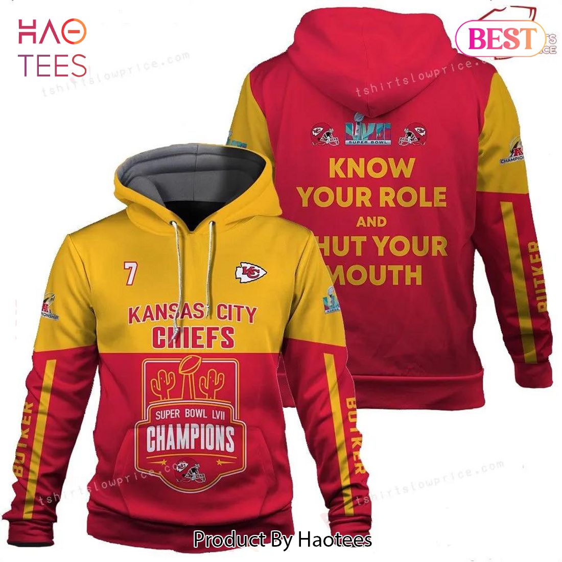 PREMIUM Butker 7 Kansas City Chiefs Super Bowl Champion 2023 Know Your Role And Shut Your Mouth 3D Hoodie Design PREMIUM Butker 7 Kansas City Chiefs Super Bowl Champion 2023 Know Your Role And Shut Your Mouth 3D Hoodie Design