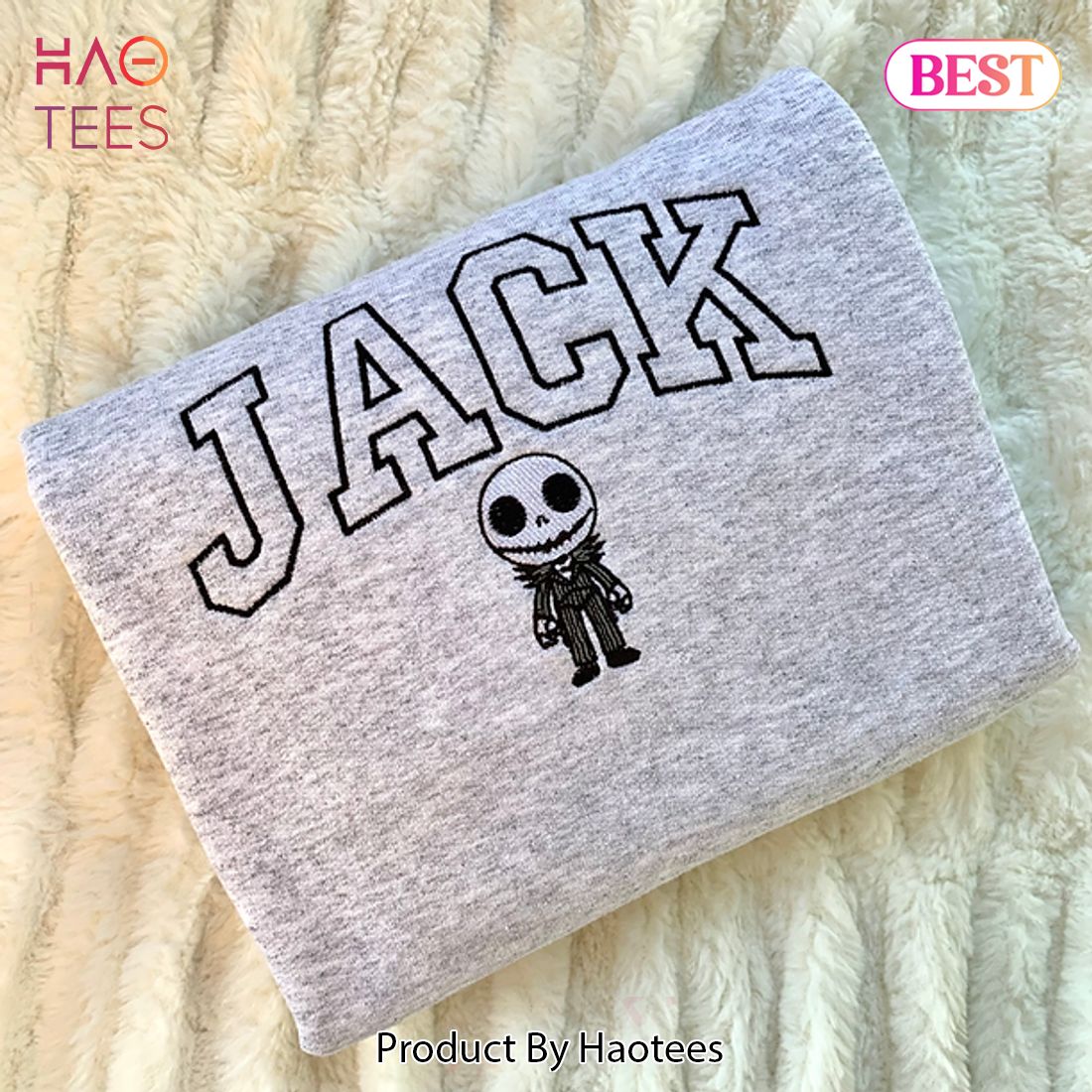 PREMIUM Jack Character Embroidered Hoodie, Sweatshirt