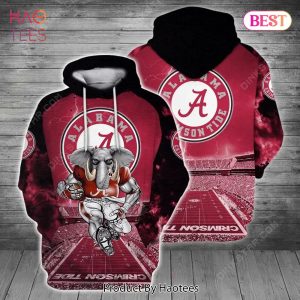 THE BEST Alabama Crimson Tide Mascot Running Ball 3D Hoodie College Gifts