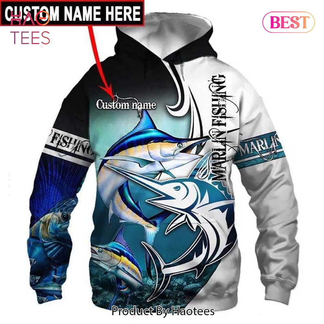 THE BEST Angler Marlin Fishing Personalized 3D Hoodie