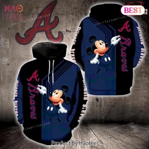 THE BEST Atlanta Braves Mickey Mouse Full Print 3D Hoodie