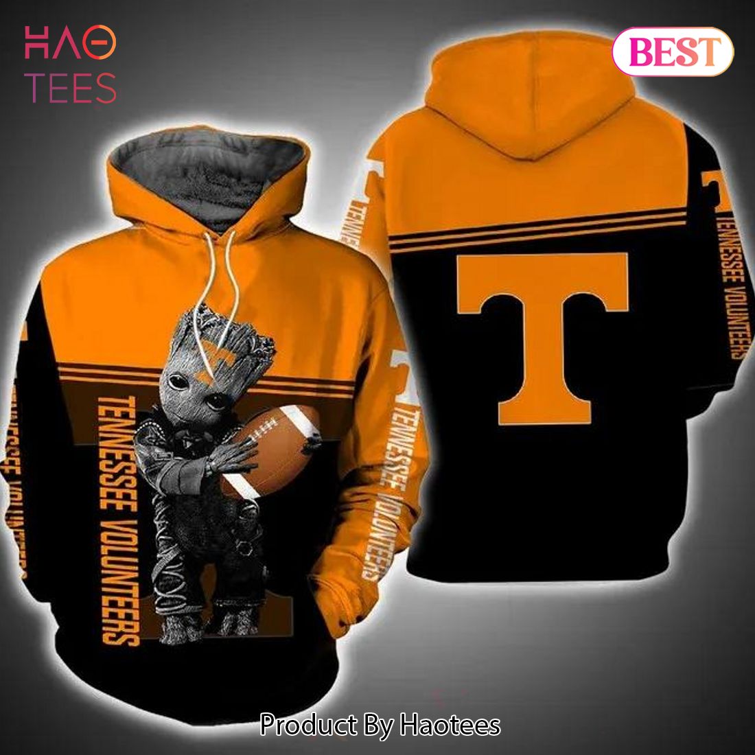 THE BEST Baby Groot Hug Ball Tennessee Volunteers 3D Hoodie Gifts For Tennessee Volunteers Fans THE BEST Baby Groot Hug Ball Tennessee Volunteers 3D Hoodie Gifts For Tennessee Volunteers Fans