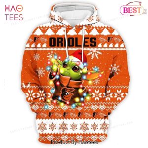 THE BEST Baltimore Orioles Baby Yoda Star Wars Sports Football American Ugly Christmas 3D Hoodie