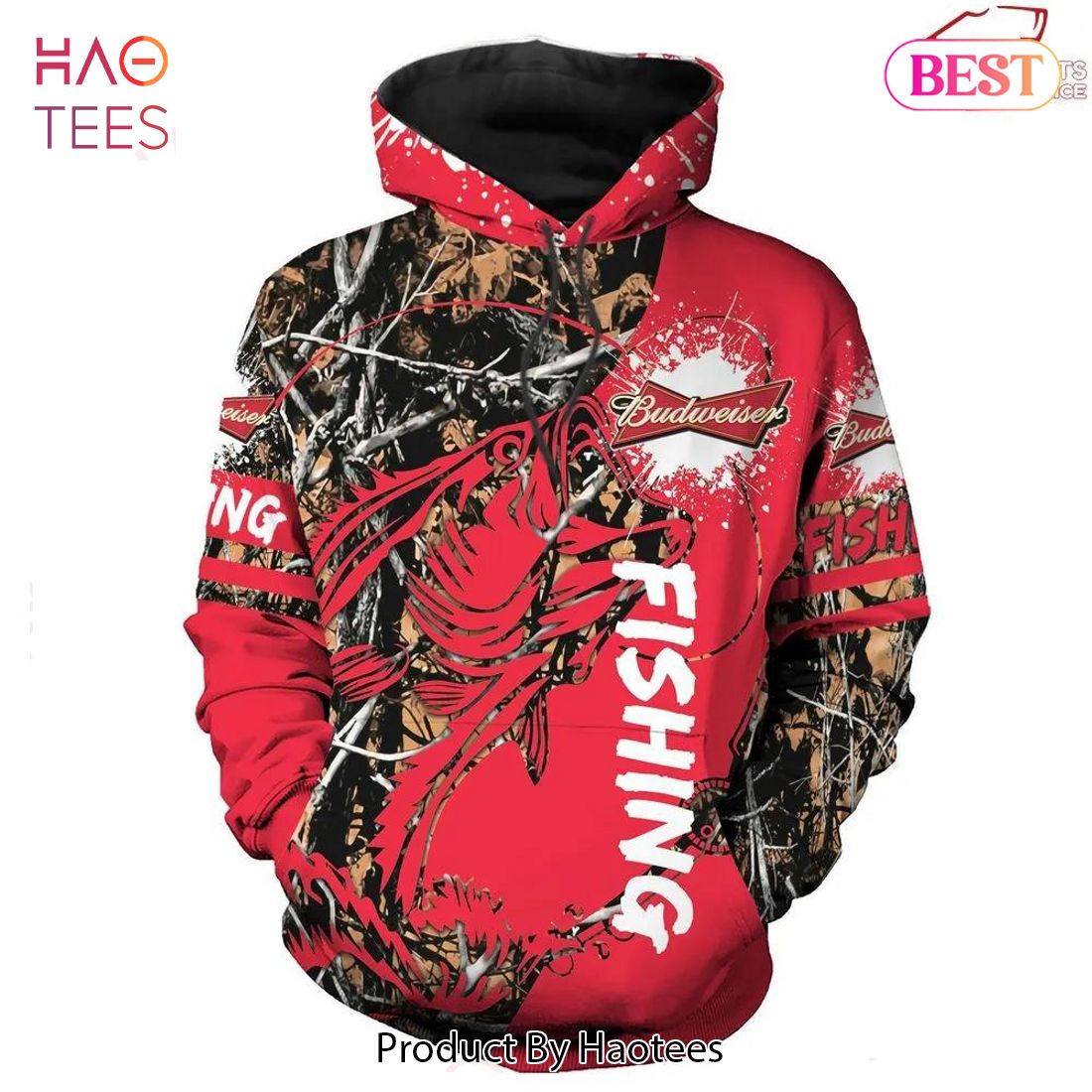 THE BEST Bass Fishing With Budweiser Beer 3D Hoodie