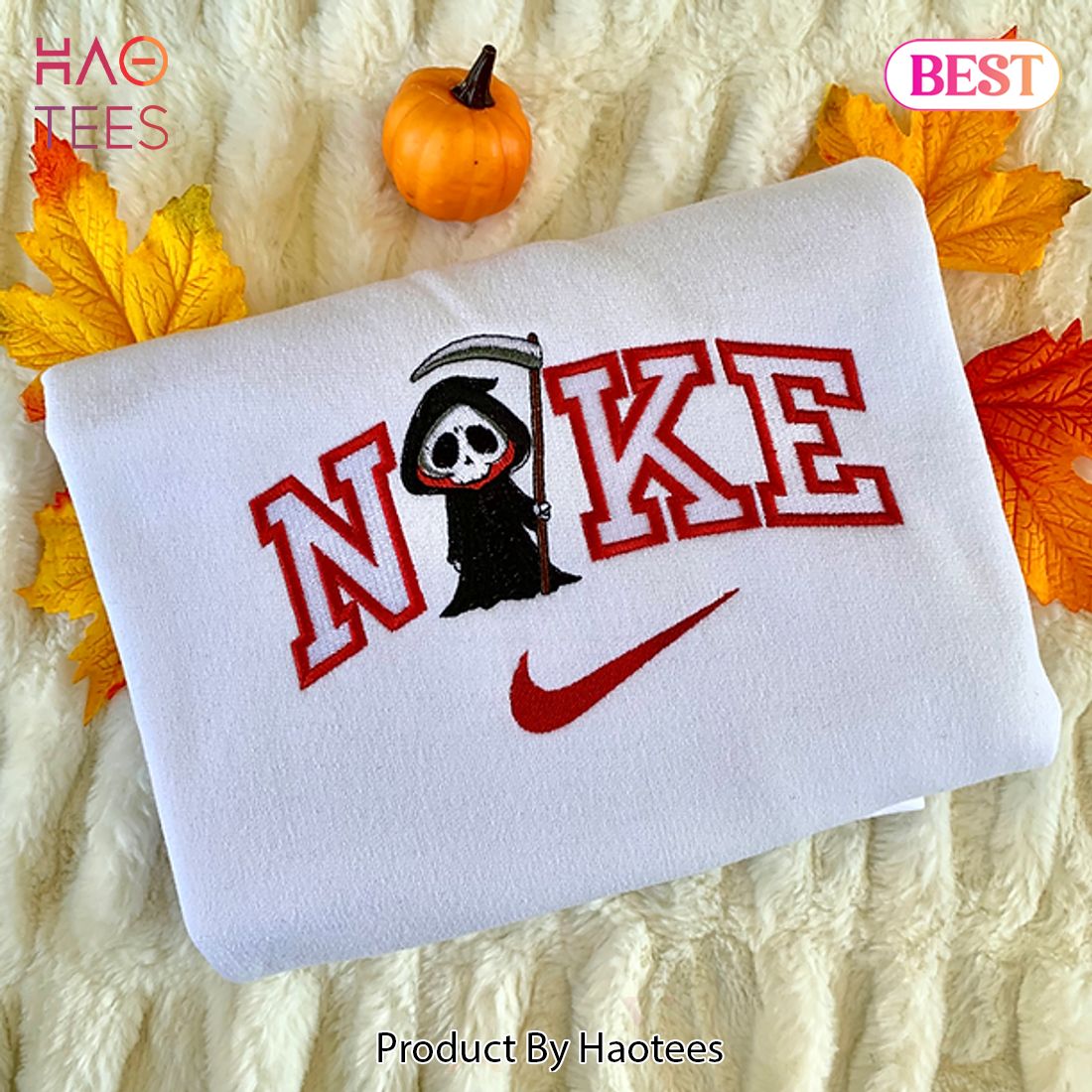 THE BEST Nike Mix Death Brand Embroidered Hoodie, Sweatshirt Luxury Store