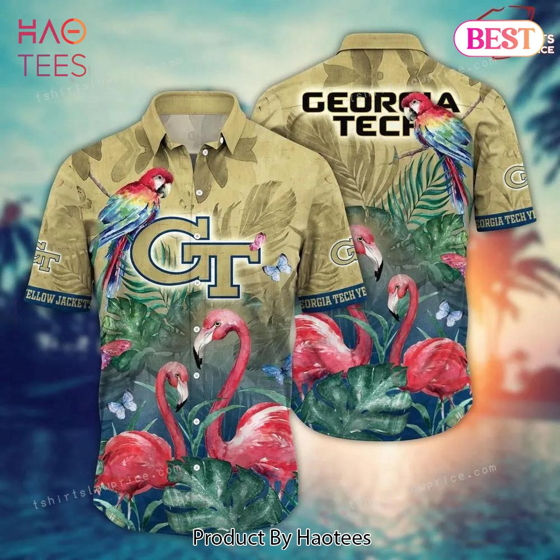 THE BEST NCAA Georgia Tech Yellow Jackets Flower Hawaiian Shirt 3D Shirt, Georgia Tech Yellow Jackets Gift THE BEST NCAA Georgia Tech Yellow Jackets Flower Hawaiian Shirt 3D Shirt, Georgia Tech Yellow Jackets Gift