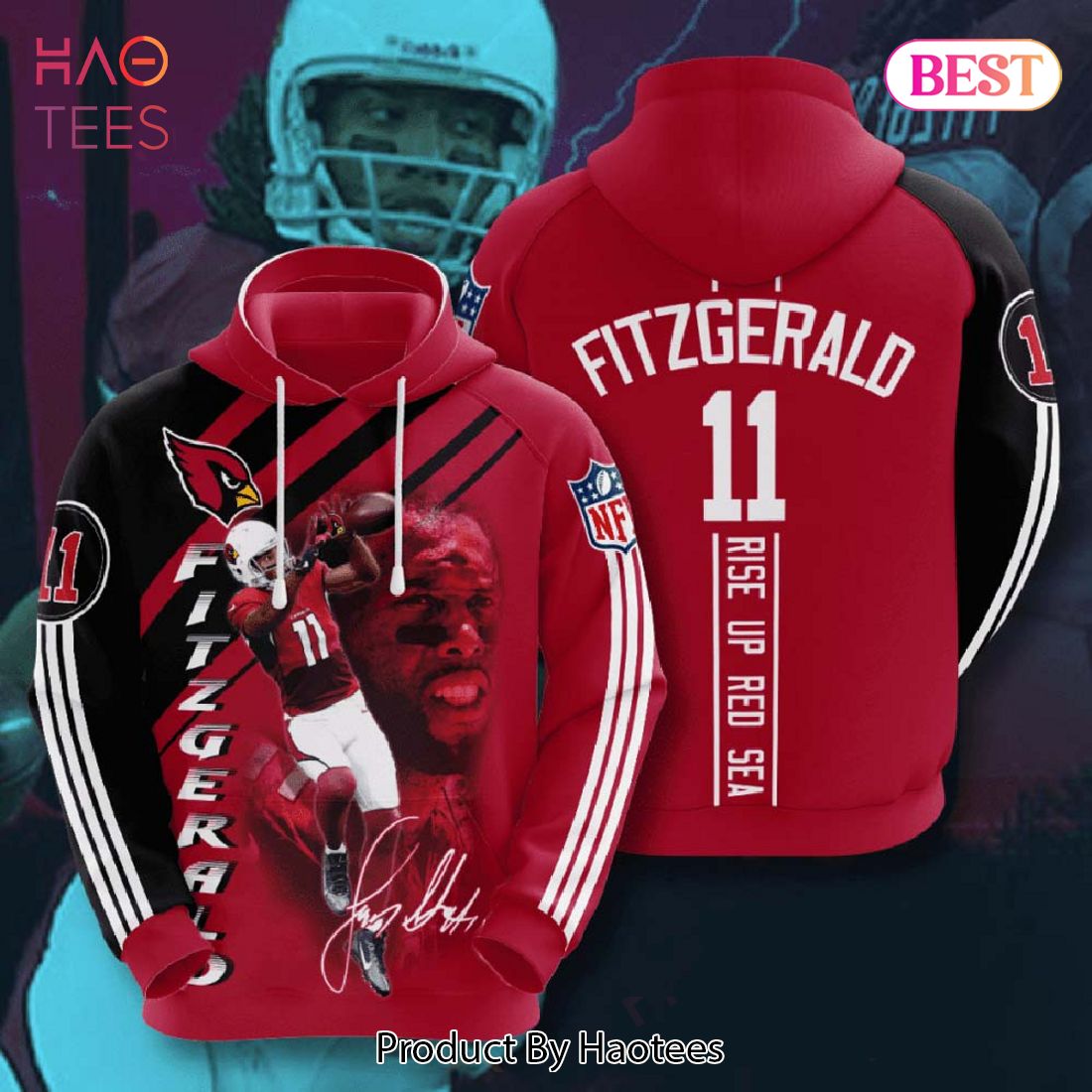 TRENDING Arizona Cardinals Larry Fitzgerald 3d Hoodie Cardinals