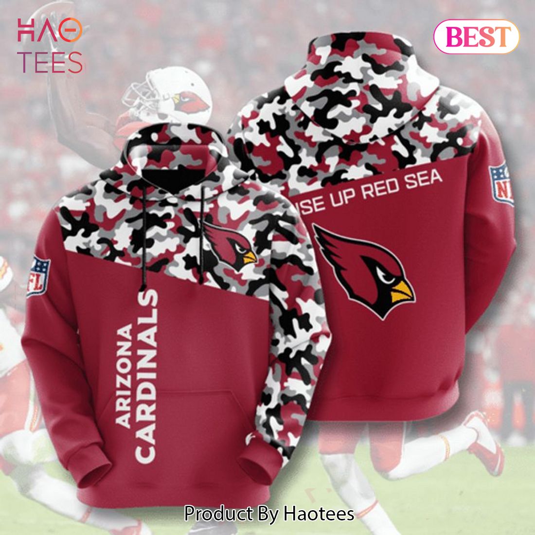 TRENDING Arizona Cardinals Logo Signature 3D Hoodie