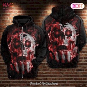 TRENDING Atlanta Falcons Logo Shapes Skull 3D Hoodie