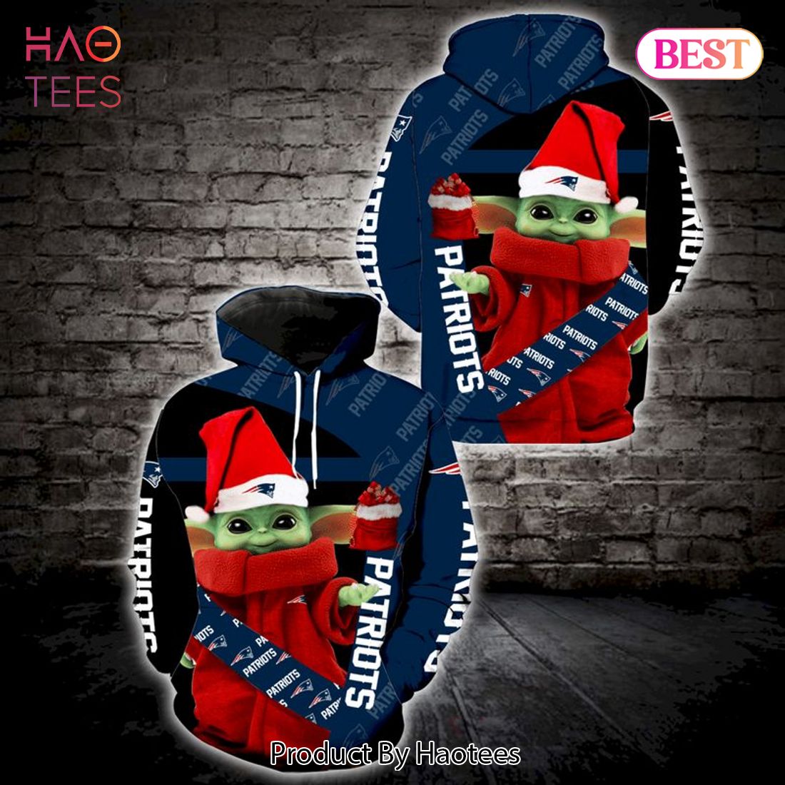 TRENDING Baby Yoda New England Patriots Star Wars Christmas 3D Hoodie