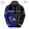 TRENDING Baltimore Ravens Logo Heartbeat 3D Hoodie