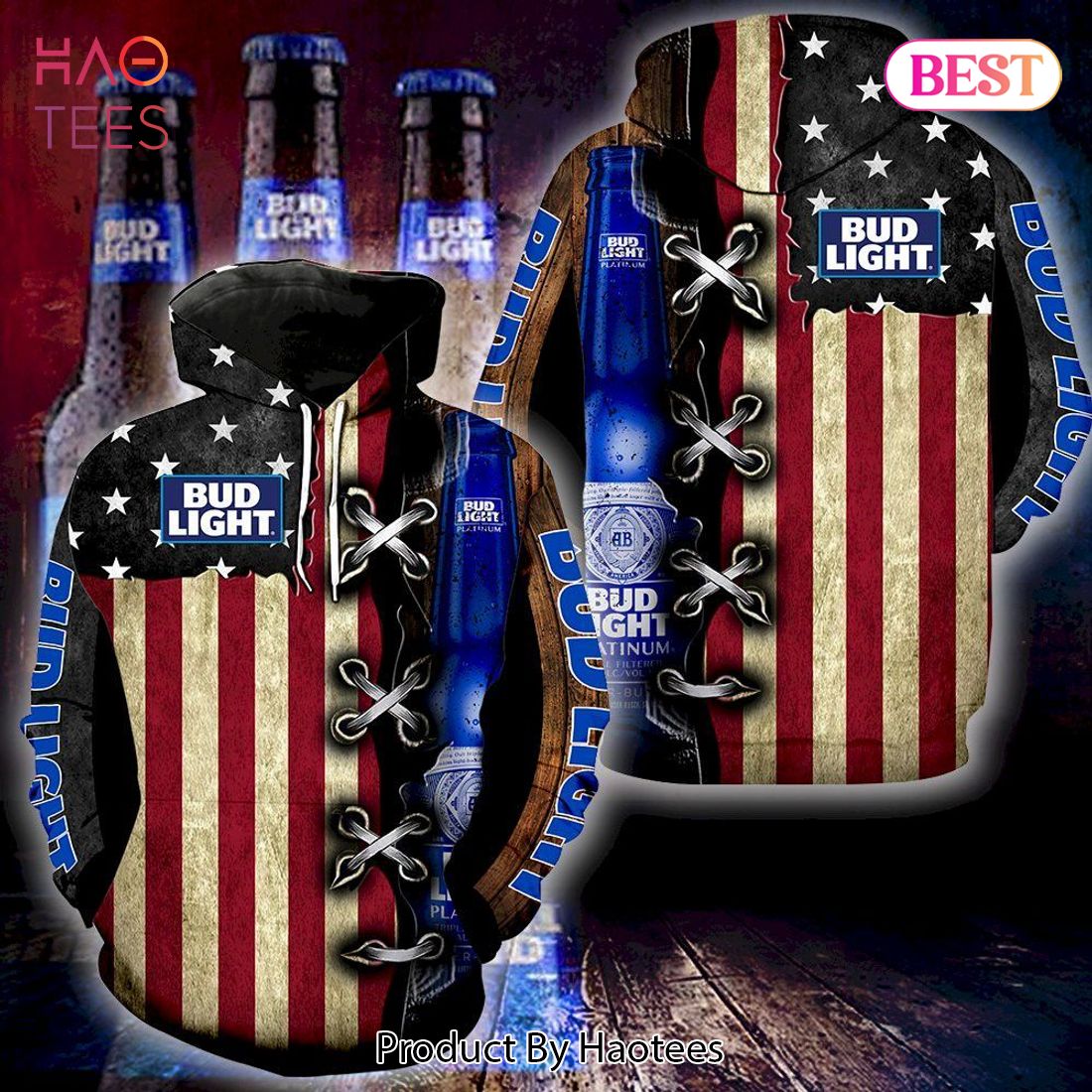 TRENDING Bud Light American Flag 3D Hoodie For Men And Women
