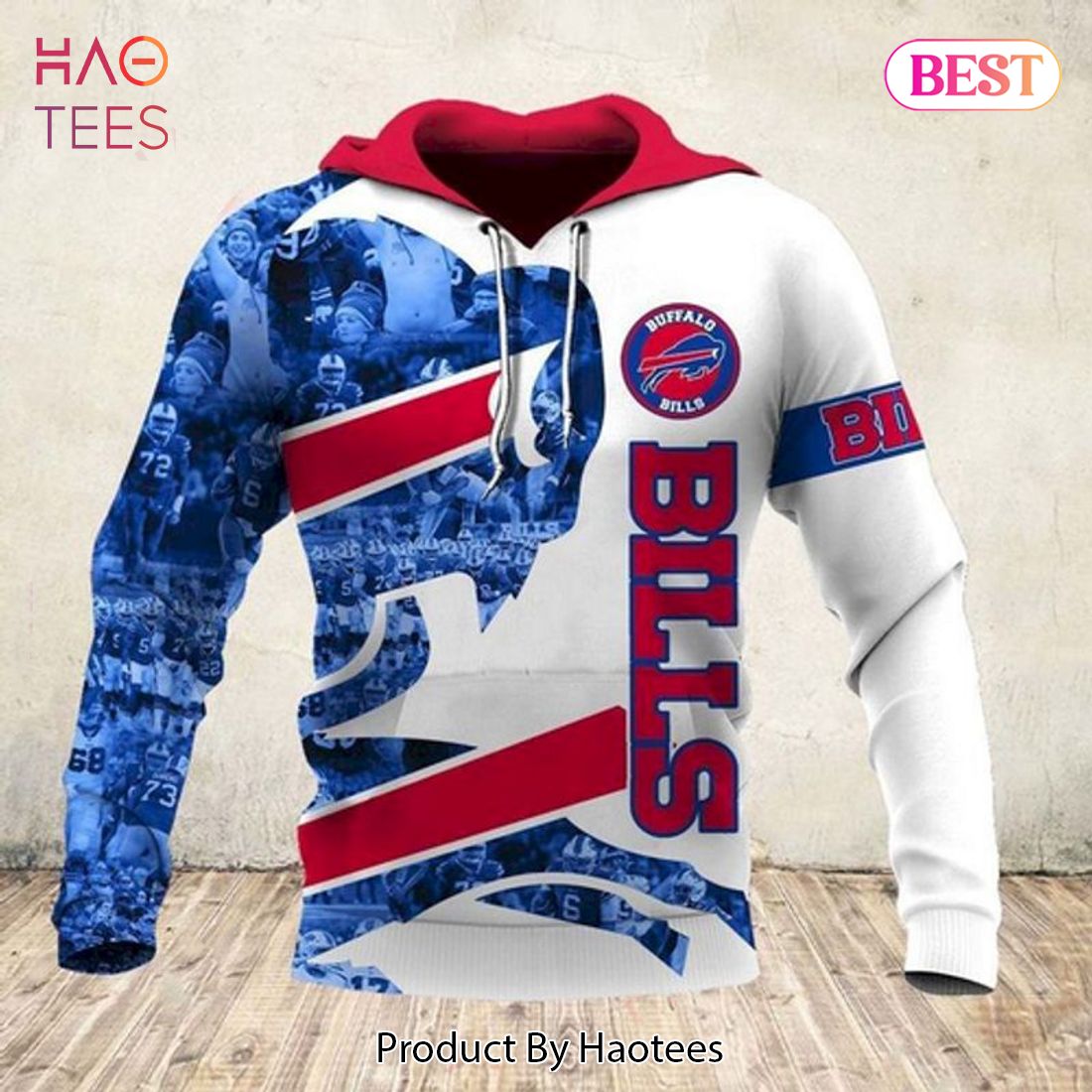 Buffalo Bills Football Team Red Blue White 3D Hoodie All Over