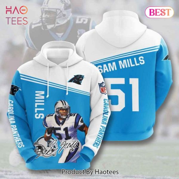TRENDING Carolina Panthers 51 Sam Mills Belong Panthers Signature 3D Hoodie