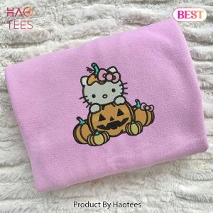 TRENDING Kitty Pumpkin Embroidered Hoodie, Sweatshirt