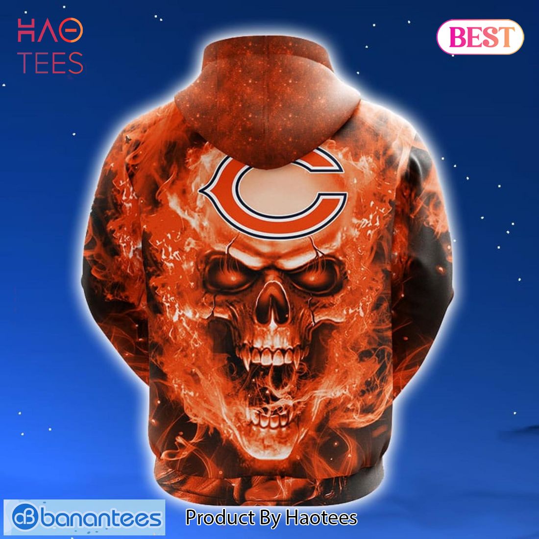 TRENDING NFL Chicago Bears Skull Funny Orange 3D Hoodie Zip Hoodie TRENDING NFL Chicago Bears Skull Funny Orange 3D Hoodie Zip Hoodie