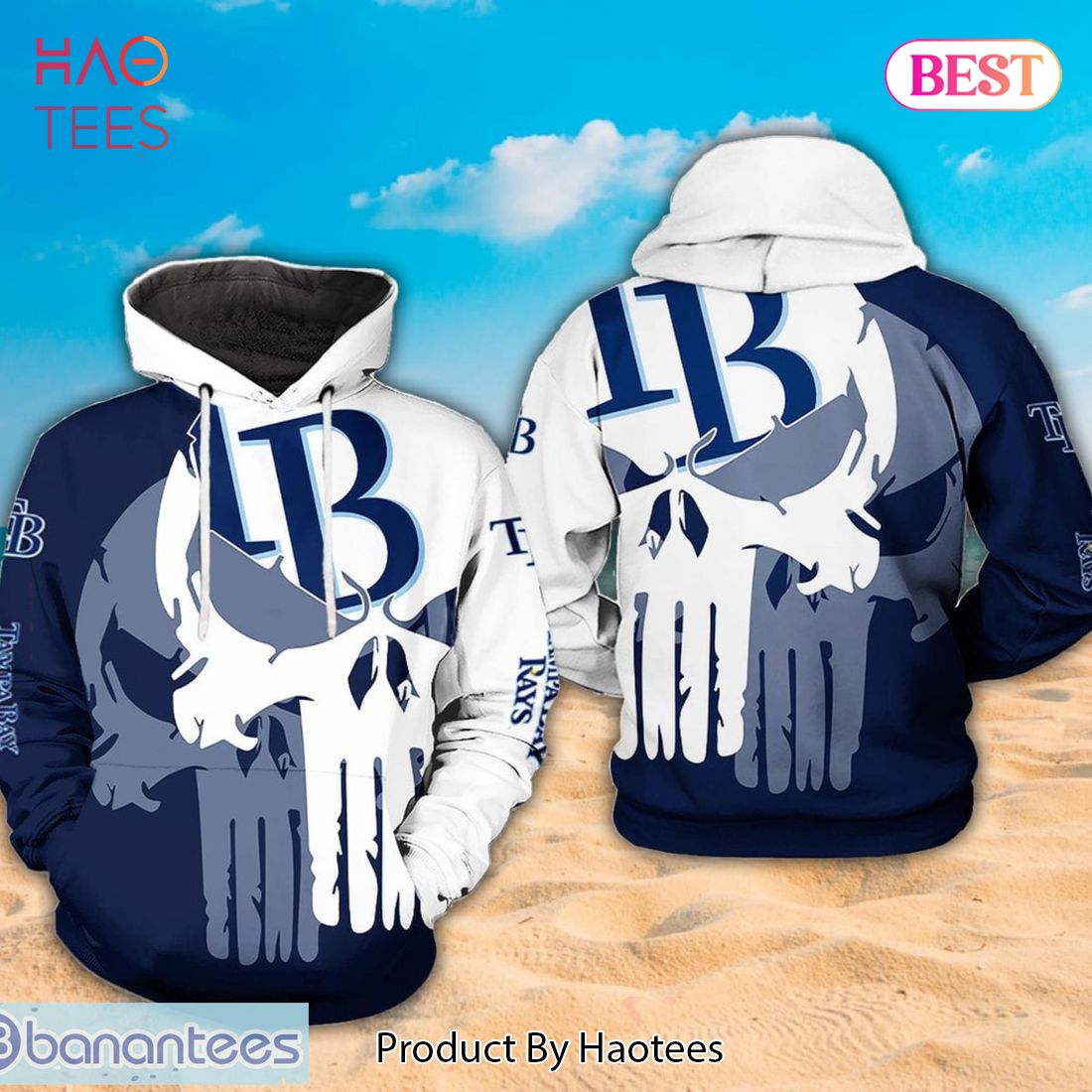 TRENDING Tampa Bay Rays MLB Team Skull 3D Hoodie For Fans