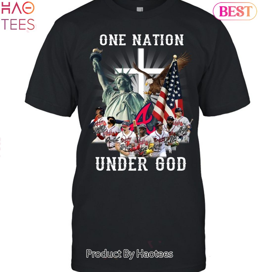 Atlanta Braves One Nation Under God Atlanta Braves Unisex T-Shirt