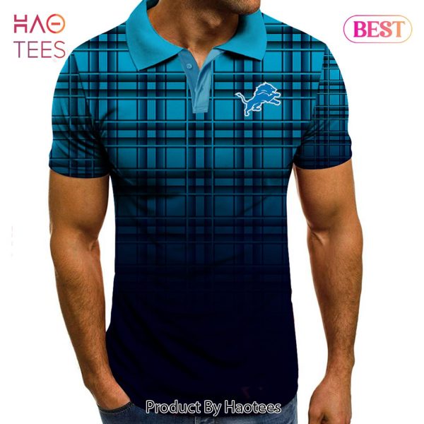 [AVAILABLE] NFL Detroit Lions Polo Tartan Gradient Polo Shirt