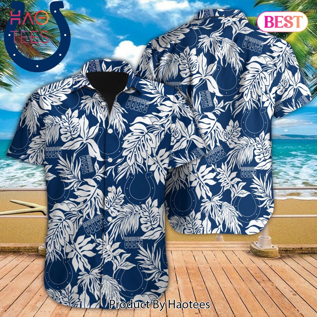 AVAILABLE NFL Indianapolis Colts Special Hawaiian Design Button Shirt Hoodie